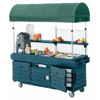 Cambro KVC856C-192 - CamKiosk Granite Green Vending Cart w/ Pan Wells and Canopy 