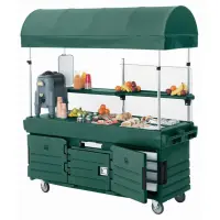 Cambro KVC856C-519 - CamKiosk Green Vending Cart w/ Pan Wells and Canopy 