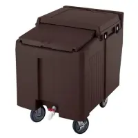 Cambro ICS125L-131 - 125 lb. Capacity - Sliding Lid Portable Ice Bin  - Brown