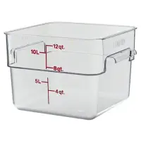 Cambro 12SFSCW-135 - 12 qt Polycarbonate Food Storage Container - Camwear CamSquare (6 per Case) 