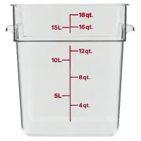 Cambro 18SFSCW-135 - 18 qt Polycarbonate Food Storage Container - Camwear CamSquare (6 per Case) 