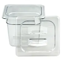 Cambro 60CWCHN-135 - One-Sixth Size Food Pan Notched Cover w/ Handle - Camwear (6 per Case) 