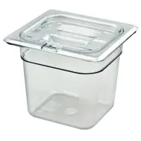 Cambro 60CWCHN-135 - One-Sixth Size Food Pan Notched Cover w/ Handle - Camwear (6 per Case) 