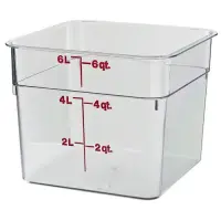 Cambro 6SFSCW-135 - 6 qt Polycarbonate Food Storage Container - Camwear CamSquare (6 per Case) 