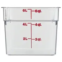 Cambro 6SFSCW-135 - 6 qt Polycarbonate Food Storage Container - Camwear CamSquare (6 per Case) 