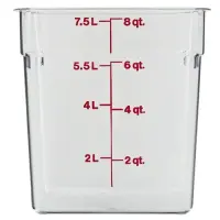 Cambro 8SFSCW-135 - 8 qt Polycarbonate Food Storage Container - Camwear CamSquare (6 per Case) 