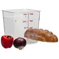 Cambro 8SFSCW-135 - 8 qt Polycarbonate Food Storage Container - Camwear CamSquare (6 per Case) 