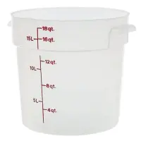 Cambro RFS18PP-190 - 18 qt Polypropylene Round Food Storage Container (6 per Case) 