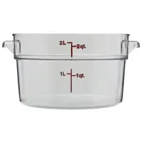 Cambro RFSCW2-135 - 2 qt Polycarbonate Food Storage Container - Camwear Round (12 per Case) 