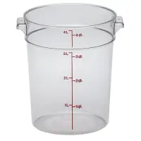 Cambro RFSCW4-135 - 4 qt Polycarbonate Food Storage Container - Camwear Round (12 per Case) 