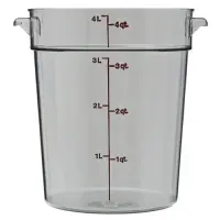 Cambro RFSCW4-135 - 4 qt Polycarbonate Food Storage Container - Camwear Round (12 per Case) 