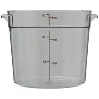 Cambro RFSCW6-135 - 6 qt Polycarbonate Food Storage Container - Camwear Round (12 per Case) 