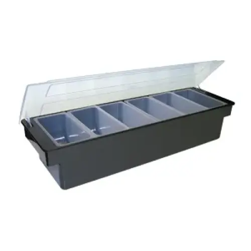 Update International CDP-4 - Polycarbonate Plastic - Four Compartment - Condiment Dispensers - 4.25" x 6.25" x 19.37"