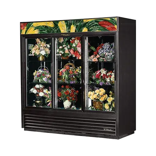 True GDM-69FC - 78" Glass Door Floral Refrigerator