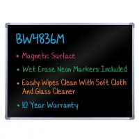 Universal BW4836M - H. Wilson Wall Mounted Magnetic Black Board w/ Aluminum Frame - 47 1/4" x 35 1/2"