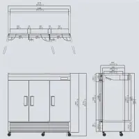 Atosa MBF8508 - 82" Reach In Refrigerator - 3 Doors