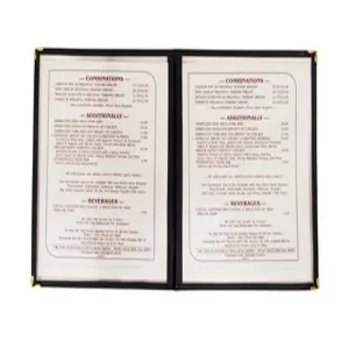 Update International MCL-2BK - 0.1" x 10.24" x 14" - Double Fold - Menu Cover