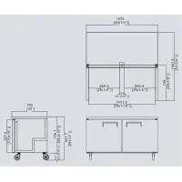 Atosa MGF8403 - 60" Undercounter Refrigerator - 2 Doors