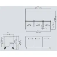 Atosa MGF8404 - 72" Undercounter Refrigerator - 3 Doors