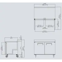 Atosa MGF8409 - 48" Worktop Refrigerator - 2 Doors