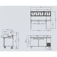 Atosa MPF8202 - 67" Pizza Prep Table - 2 Doors