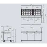 Atosa MSF8308 - 72" Mega Top Refrigerated Salad / Sandwich Prep Table - 3 Doors