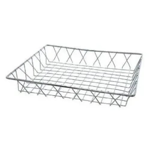 Update International PB-146 - 14" x 2" x 6" - Chrome Plated Rectangular Pastry Basket  