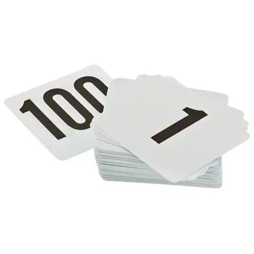 Update International PTN4/1-100 Plastic Table Numbers 4" x 0.13" x 3.75"