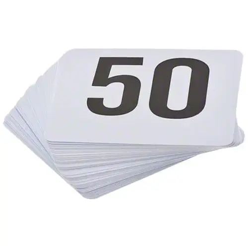 Update International PTN4/1-50 Plastic Table Numbers 4" x 0.13" x 3.75"