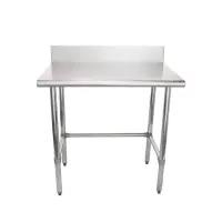 Universal B5SS2436-CB  36" X 24" Stainless Steel Prep Worktop Table w/ Stainless Steel Cross Bar & Back Splash