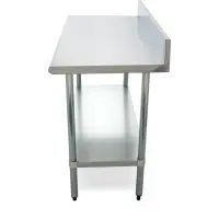 Universal B5SS2448 - 48" X 24" Stainless Steel Work Table W/ Back Splash and Stainless Steel Under Shelf