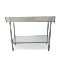 Universal B5SG2448 - 48" X 24" Stainless Steel Work Table W/ Back Splash and Galvanized Under Shelf