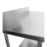 Universal B5SG2448 - 48" X 24" Stainless Steel Work Table W/ Back Splash and Galvanized Under Shelf