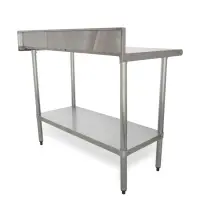 Universal B5SS2448 - 48" X 24" Stainless Steel Work Table W/ Back Splash and Stainless Steel Under Shelf