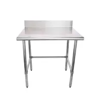 Universal B5SS3036-CB  36" X 30" Stainless Steel Prep Worktop Table w/ Stainless Steel Cross Bar & Back Splash