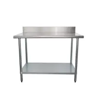 Universal B5SG3048 - 48" X 30" Stainless Steel Work Table W/ Back Splash and Galvanized Under Shelf