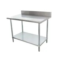 Universal B5SG3048 - 48" X 30" Stainless Steel Work Table W/ Back Splash and Galvanized Under Shelf