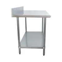 Universal B5SG3048 - 48" X 30" Stainless Steel Work Table W/ Back Splash and Galvanized Under Shelf