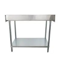 Universal B5SS3048 - 48" X 30" Stainless Steel Work Table W/ Back Splash and Stainless Steel Under Shelf