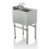 Universal 14" 1 Bowl Underbar Sink with Faucet