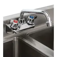 Universal 48" 2 Bowl Underbar Sink with Faucet and Two Drainboards