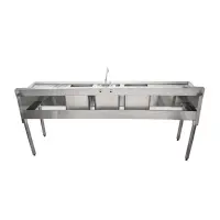 Universal 72" 3 Bowl Underbar Sink with Faucet and Two Drainboards