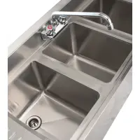 Universal 72" 3 Bowl Underbar Sink with Faucet and Two Drainboards