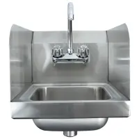 Universal HS-12SS - 12" x 16"  Wall Mount Hand Sink with Faucet and Side Splash