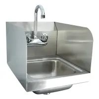 Universal HS-12SS - 12" x 16"  Wall Mount Hand Sink with Faucet and Side Splash