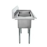 Universal LJ1216-2L - 39" Two Compartment Sink W/ Left Drainboard