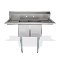 Universal LJ1216-2RL - 48" Two Compartment Sink W/ Two Drainboards