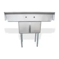 Universal LJ1216-2RL - 48" Two Compartment Sink W/ Two Drainboards