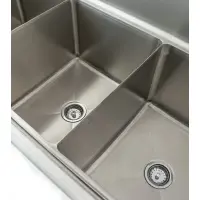 Universal LJ1216-3RL - 60" Three Compartment Sink W/ Two Drainboards