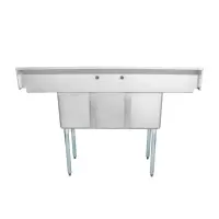 Universal LJ1216-3RL - 60" Three Compartment Sink W/ Two Drainboards